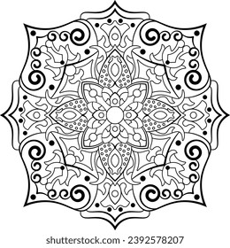 Libro de colorear Mandala. KDP amazónico. Ilustración vectorial.