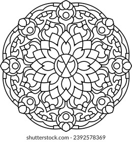 Libro de colorear Mandala. KDP amazónico. Ilustración vectorial.