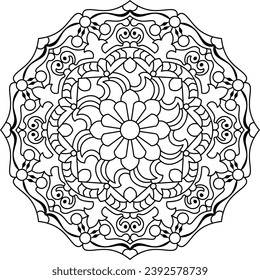 Libro de colorear Mandala. KDP amazónico. Ilustración vectorial.