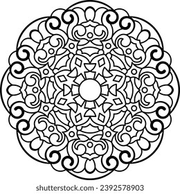 Libro de colorear Mandala. KDP amazónico. Ilustración vectorial.