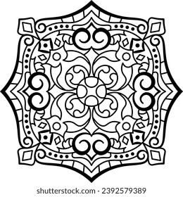 Libro de colorear Mandala. KDP amazónico. Ilustración vectorial.