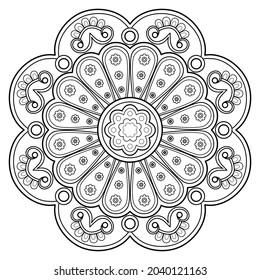 Mandala Coloring Book Art On Wall Stock Vector (Royalty Free ...