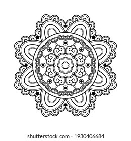 Mandala Coloring book art, wallpaper design, tile pattern, shirt, greeting card, sticker, lace pattern and tattoo. decoration for  interior design. Vector ethnic oriental circle ornament. background