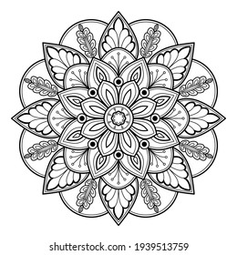 Mandala Coloring book art, wallpaper design, tile pattern, shirt, greeting card, sticker, lace pattern and tattoo. decoration for interior design. Vector ethnic oriental circle ornament. background