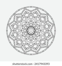 Mandala coloring book art wallpaper design tile pattern shirt greeting card sticker lace pattern and tattoo decoration for interior design ethnic oriental circle ornament background