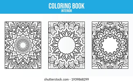 Mandala coloring book bundle. Coloring book interior.coloring page