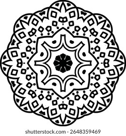 Mandala Coloring Book Circular Pattern in Form of Mandala With Flower for Henna, Mehndi, Tattoo, Decoration Decorative Ornament in Ethnic Oriental Style.