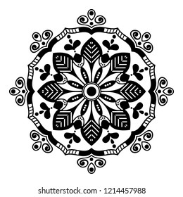 Mandala for coloring book, decorative round ornament. Can be used for coloring book, greeting card, phone case print, etc. Hand drawn background, vector EPS10 
