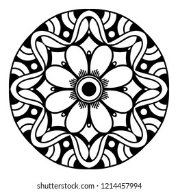 Mandala for coloring book, decorative round ornament. Can be used for coloring book, greeting card, phone case print, etc. Hand drawn background, vector EPS10 
