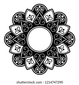 Mandala for coloring book, decorative round ornament. Can be used for coloring book, greeting card, phone case print, etc. Hand drawn background, vector EPS10 
