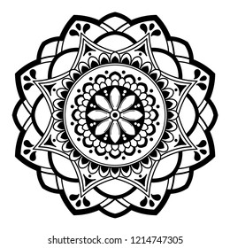 Mandala for coloring book, decorative round ornament. Can be used for coloring book, greeting card, phone case print, etc. Hand drawn background, vector EPS10 
