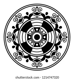 Mandala for coloring book, decorative round ornament. Can be used for coloring book, greeting card, phone case print, etc. Hand drawn background, vector EPS10 

