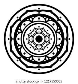 Mandala for coloring book, decorative round ornament. Can be used for greeting card, phone case print, etc. Hand drawn background, vector isolated on white. EPS 10