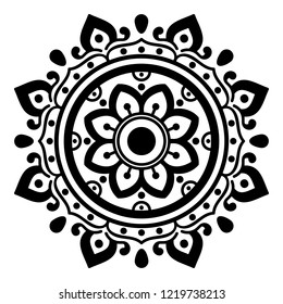Mandala for coloring book, decorative round ornament. Can be used for greeting card, phone case print, etc. Hand drawn background, vector isolated on white. EPS 10 
