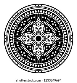 Mandala for coloring book, decorative round ornament. Can be used for greeting card, phone case print, etc. Hand drawn background, vector isolated on white. EPS 10 
