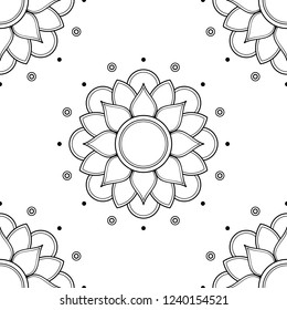 Mandala for coloring book, decorative round ornament. Can be used for greeting card, phone case print, etc. Hand drawn background, vector isolated on white. EPS 10 
