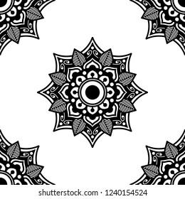 Mandala for coloring book, decorative round ornament. Can be used for greeting card, phone case print, etc. Hand drawn background, vector isolated on white. EPS 10 
