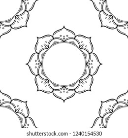 Mandala for coloring book, decorative round ornament. Can be used for greeting card, phone case print, etc. Hand drawn background, vector isolated on white. EPS 10 
