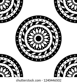 Mandala for coloring book, decorative round ornament. Can be used for greeting card, phone case print, etc. Hand drawn background, vector isolated on white. EPS 10 
