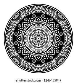 Mandala for coloring book. Decorative round ornament pattern. Hand drawn background. Yoga logos Vector. Can be used for coloring book, greeting card, phone case print, etc. Vector Henna Tattoo style. 