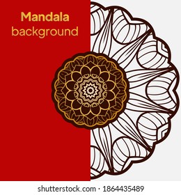 Mandala for coloring book. Decorative round ornament. Yoga logo, background for meditation poster. Unusual flower shape. Oriental vector illustration.