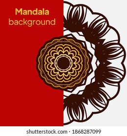 Mandala for coloring book. Decorative round ornament. Yoga logo, background for meditation poster. Unusual flower shape. Oriental vector illustration.