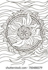 Mandala for coloring book. Decorative round ornament. Anti-stress therapy pattern. Weave design element. Yoga logo, background for meditation poster