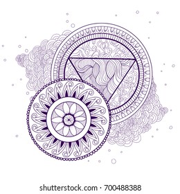 Mandala for coloring book. Decorative round ornament. Anti-stress therapy pattern. Weave design element. Yoga logo, background for meditation poster