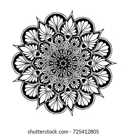 Mandala for coloring book. Decorative round ornaments. Unusual flower shape. Oriental vector, Anti-stress therapy patterns. Weave design elements. Yoga logos Vector.