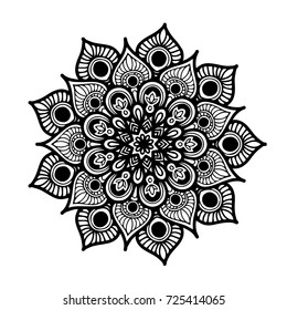 Mandala for coloring book. Decorative round ornaments. Unusual flower shape. Oriental vector, Anti-stress therapy patterns. Weave design elements. Yoga logos Vector.