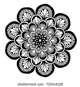 Mandala for coloring book. Decorative round ornaments. Unusual flower shape. Oriental vector, Anti-stress therapy patterns. Weave design elements. Yoga logos Vector.