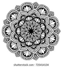 Mandala for coloring book. Decorative round ornaments. Unusual flower shape. Oriental vector, Anti-stress therapy patterns. Weave design elements. Yoga logos Vector.