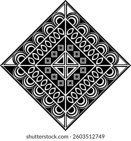 A mandala coloring book design features intricate, symmetrical patterns that radiate out from a central point, creating a visually stunning and harmonious composition.