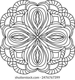 Libro para colorear Mandala y dibujo de mandala
