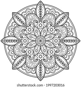 Mandala Coloring book. greeting card sticker lace pattern and tattoo, yoga design tile pattern. Wall Art, Limitless Walls. hand drawn mandala vector. 