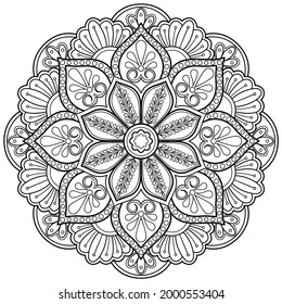 Mandala Coloring book. greeting card sticker lace pattern and tattoo, yoga design tile pattern. Wall Art, Limitless Walls. hand drawn mandala vector. 