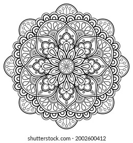 Mandala Coloring book. greeting card sticker lace pattern and tattoo, yoga design tile pattern. Wall Art, Limitless Walls. hand drawn mandala vector. 