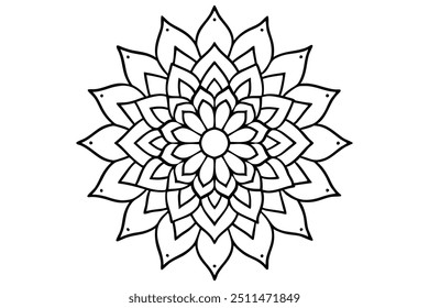 Mandala for coloring book illustration mindful pattern creation (1)