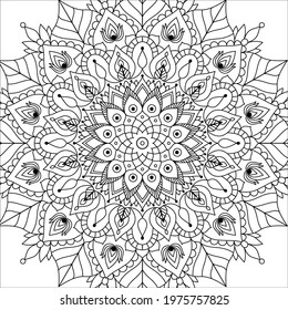 Mandala for coloring, coloring book, illustration, pattern