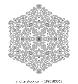 Mandala for coloring book, interior, decorative