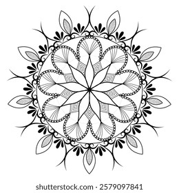 Mandala Coloring book line art vector illustration. 