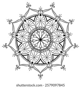 Mandala Coloring book line art vector illustration. 