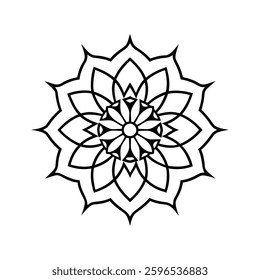 Mandala Coloring book line art vector illustration.