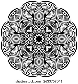 Mandala Colorir livro ilustração vetor de arte de linha. Contorno Mandala para Colorir Página do Livro. Padrão de mandala de luxo ornamental. 