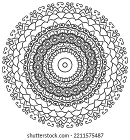 libro de colorear mandala. diseño vectorial original. Mandala de patrón redondo adorno Perfecto para cualquier otro tipo de diseño.