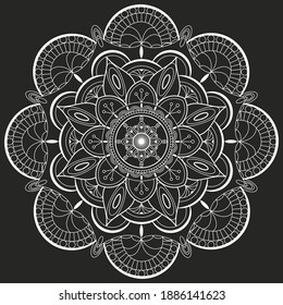 Mandala coloring book ornament on white background. Vector illustration