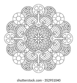Mandala. Coloring book page. 