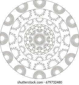 Mandala. Coloring book page.