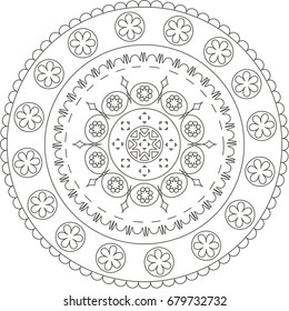 Mandala. Coloring book page.