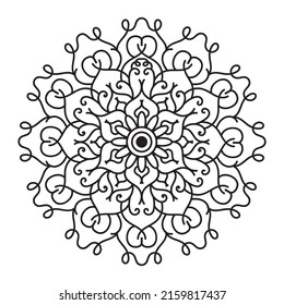 Mandala Coloring book and Coloring page. Arabic, Oriental, Indian decorative element.